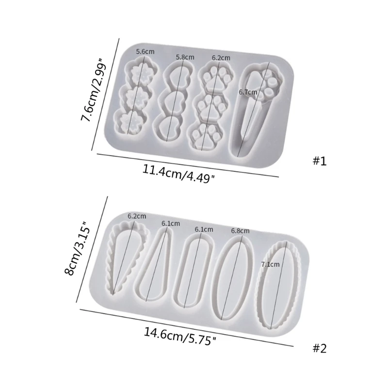 Siliconen hars mallen DIY haarspeld gietvorm Hars gietvormen Haarclip Siliconen mallen Sieraden mal voor epoxyhars C1FC