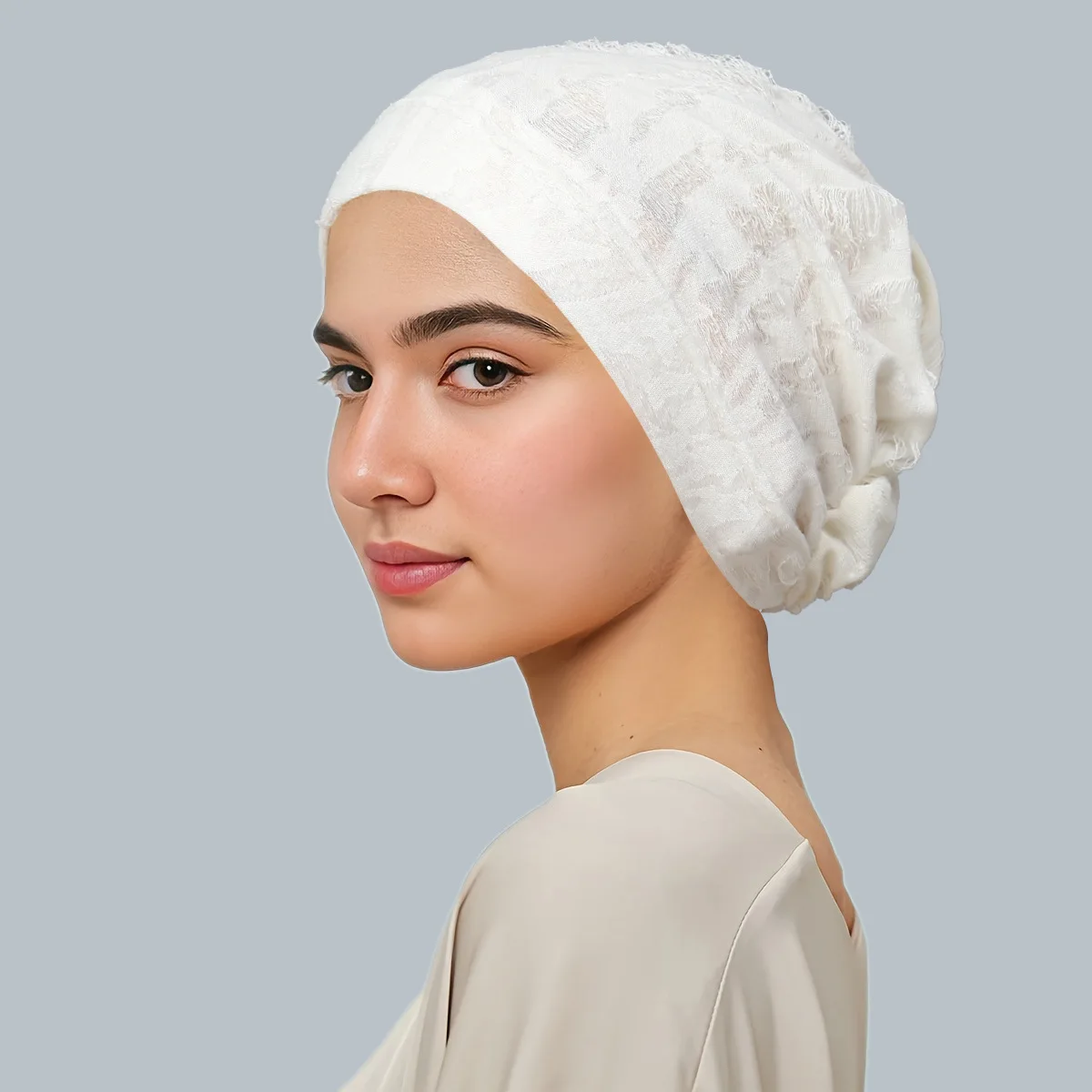 

Ramadan Women Muslim Hijab Caps Wrap Head Solid Color African Turban Bonnet Fashion Headdress Islamic Clothing Accessories