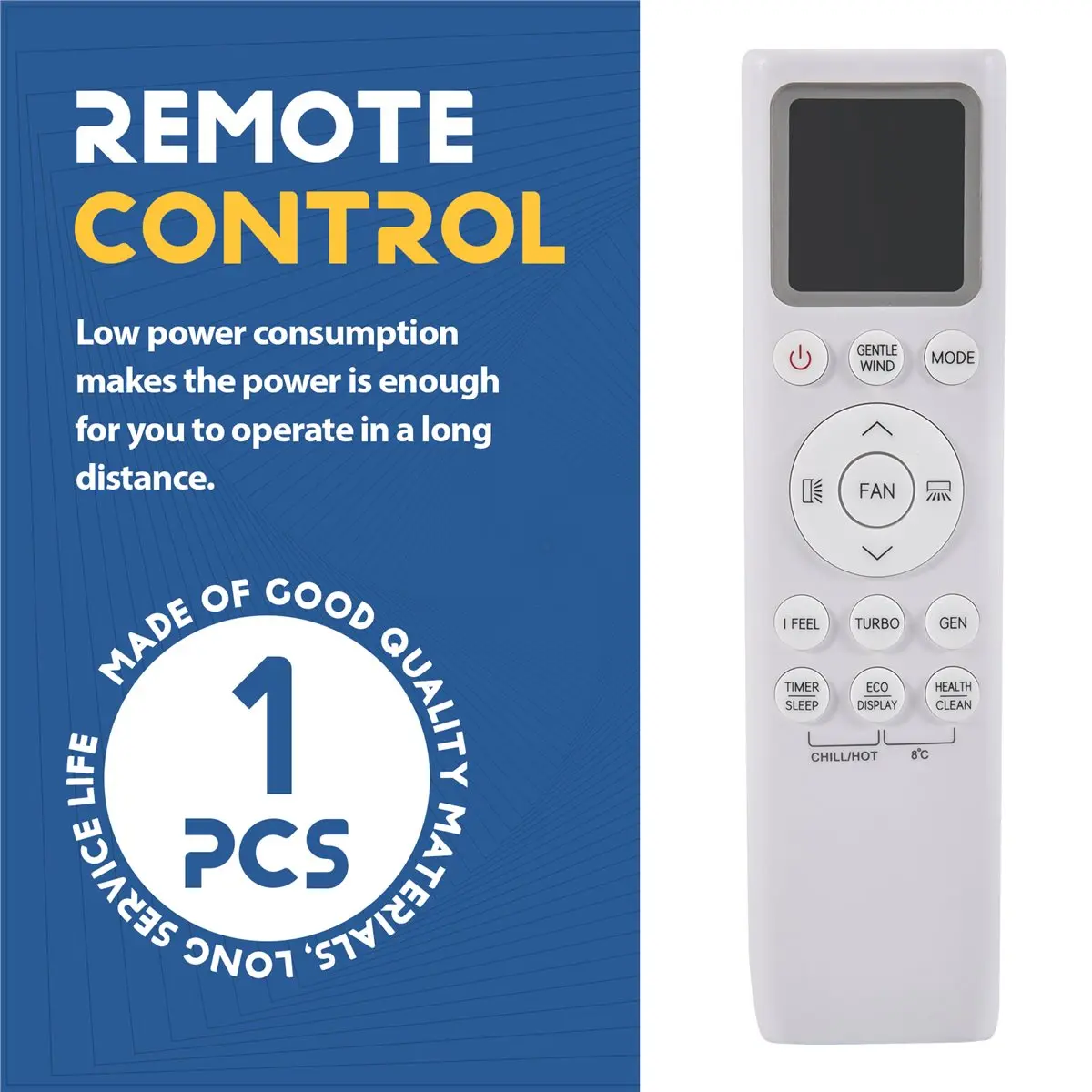 (A26M) Control Remoto para Aire Acondicionado TCL, Control Remoto A/C, Conversión Fahrenheit/Celsius, Frío y Calor 002383