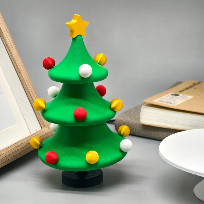 3D Printed Dancing Christmas Tree Rotating Twisting Office Desktop Decor Detachable Creative Gift & Fidget Toy for Stress Relief