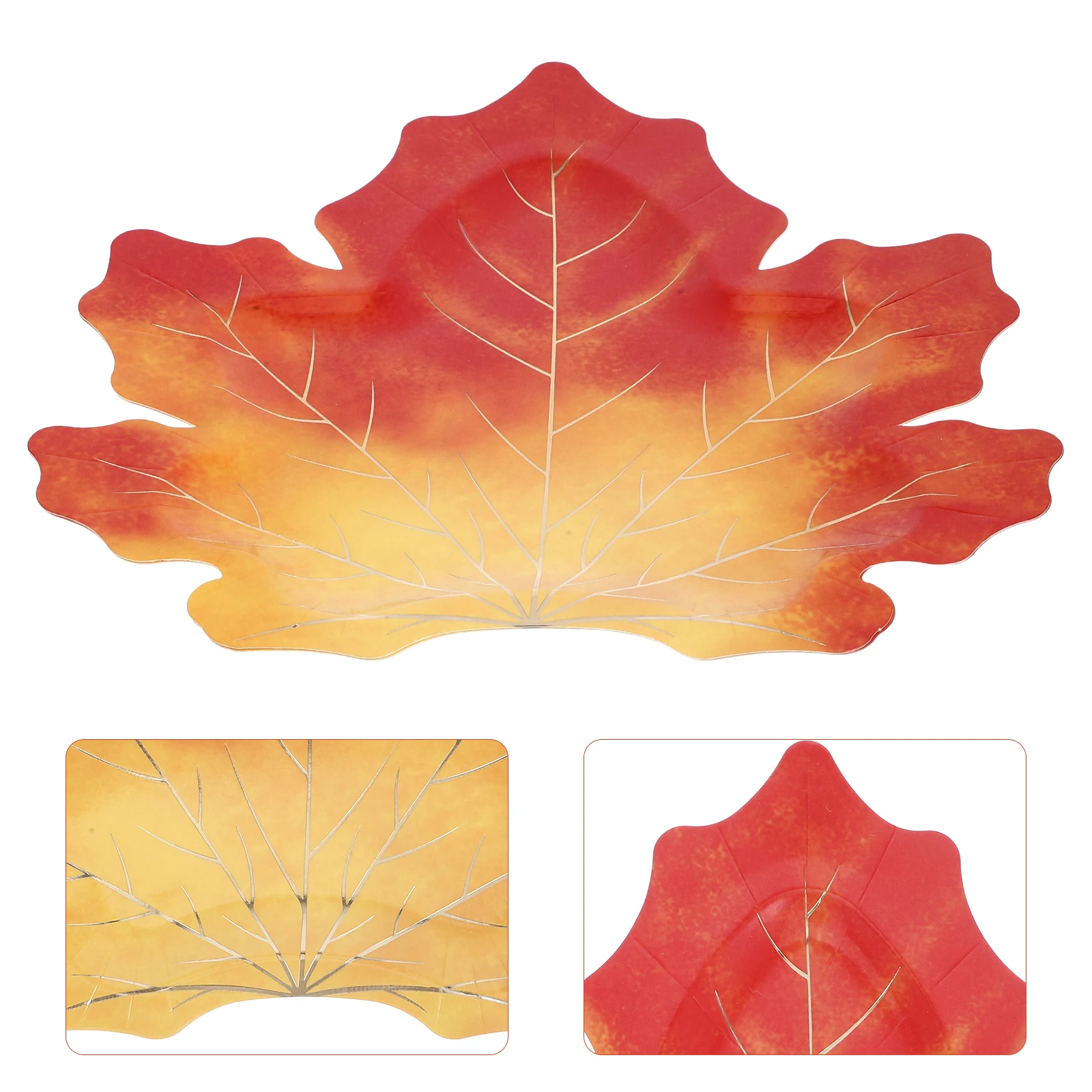 

20pcs Maple Leaf Shaped Paper Plates Disposable Cake Dessert Plates For Thanksgiving Party Supplies Festival Decoration