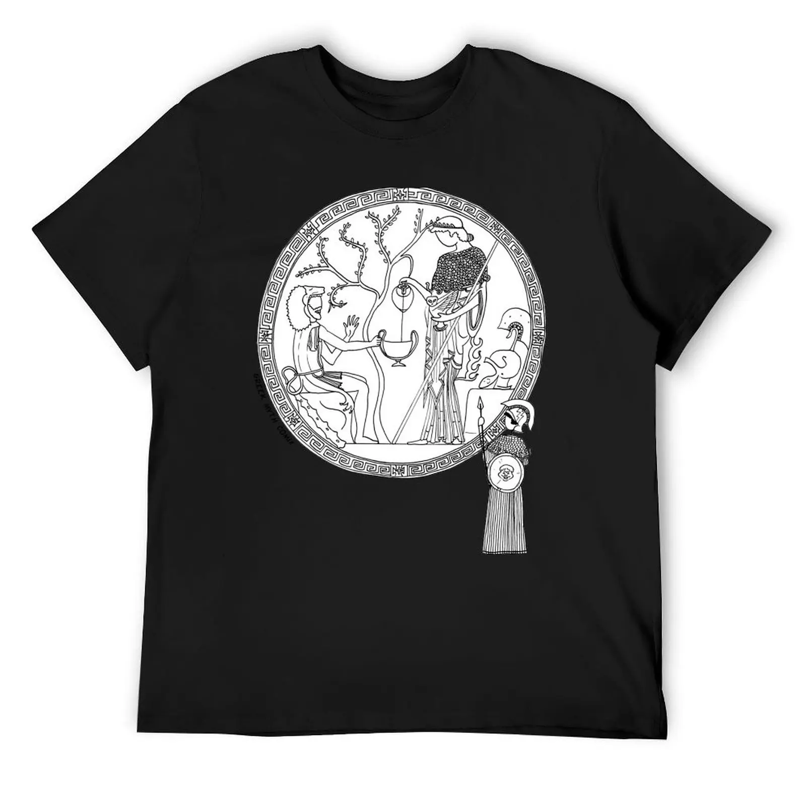 Greek Myth Comix - Athene and Heracles roundel T-Shirt anime tshirt anime clothes mens graphic t-shirts funny