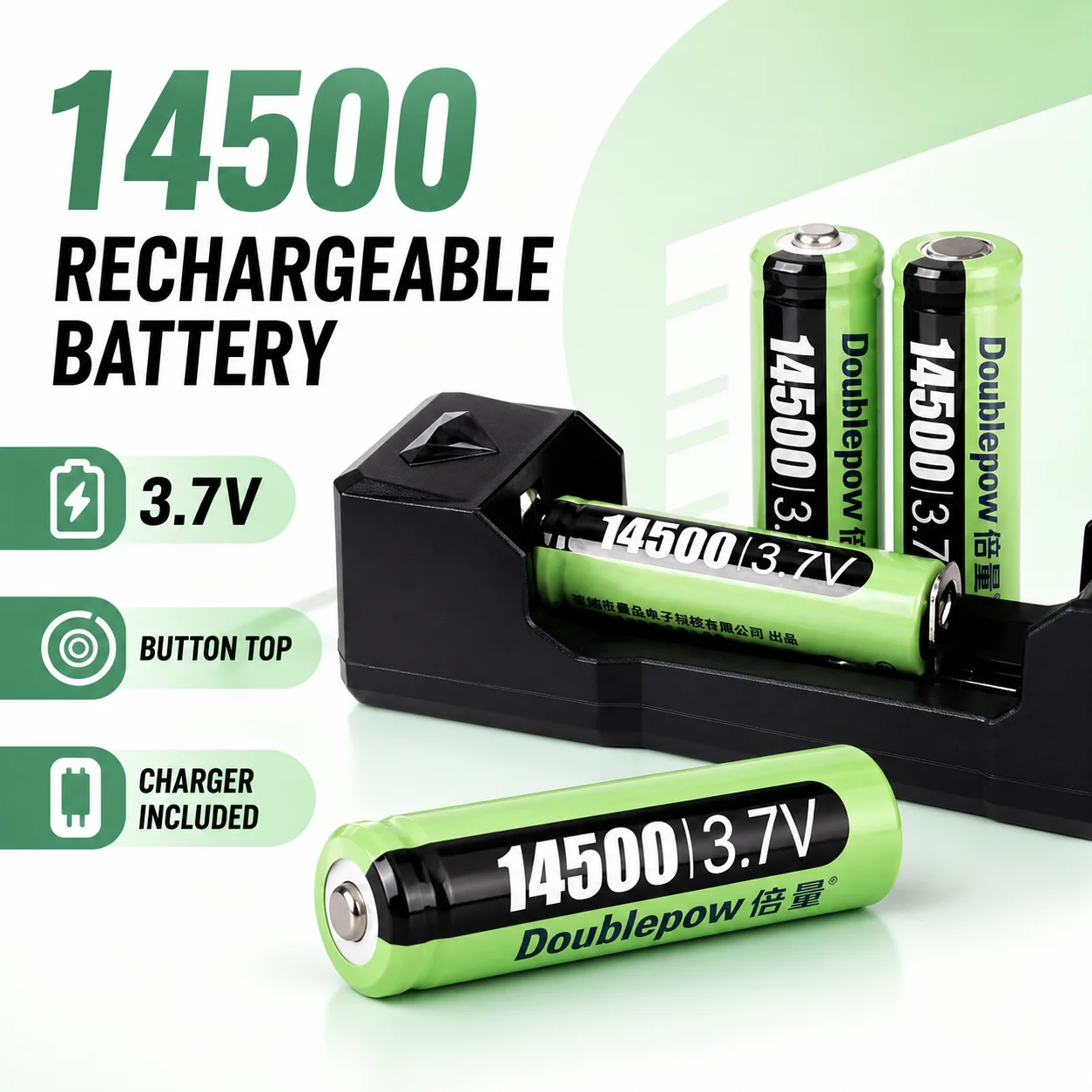 14500 Rechargeable Battery 3.7V 2960mWh Lithium Battery Cell for Electric Toothbrush Flashlight AA Size Use