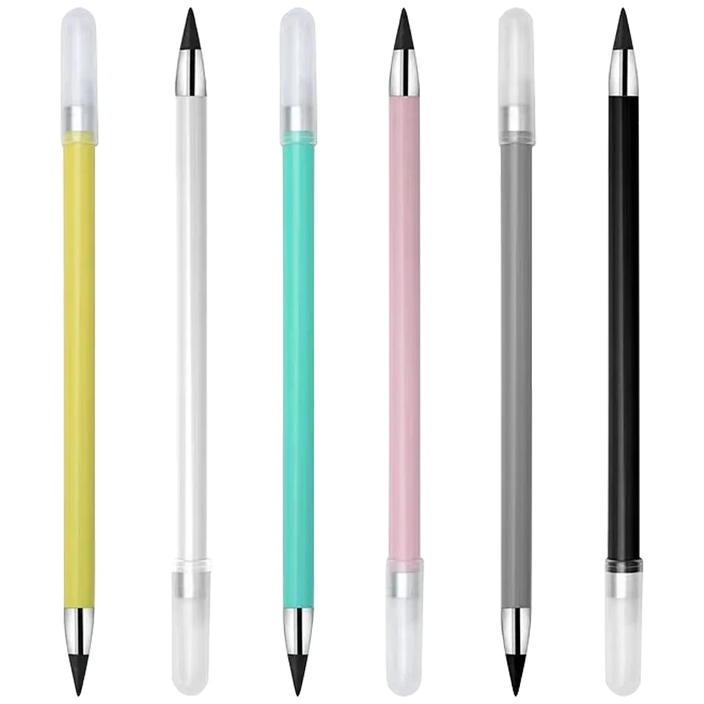 

6pcs Erasable Everlasting Pencils Inkless Reusable Non Sharpening Kids School Drafting Supplies Students Tools