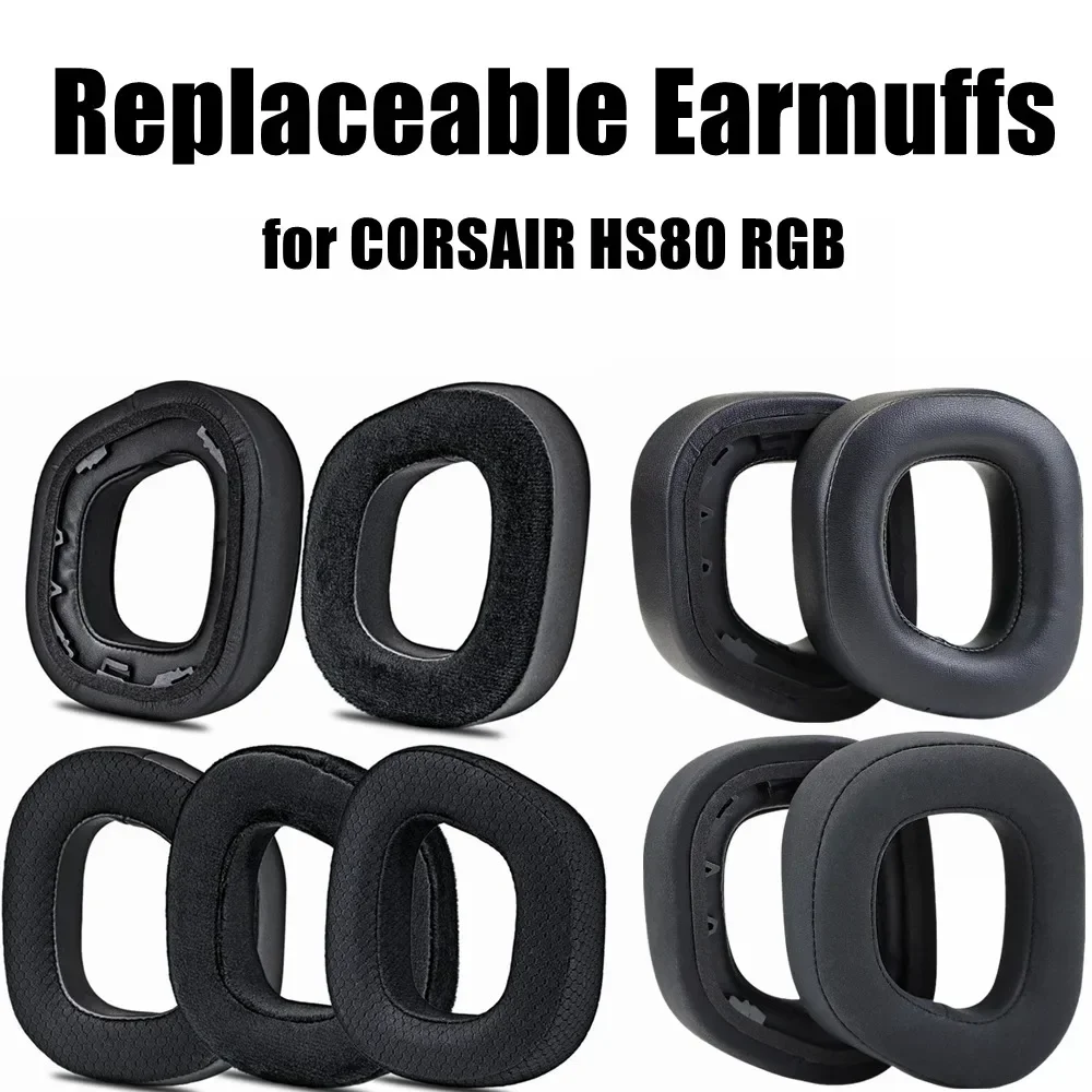 Replacement Earpads Headband for Corsair HS80 RGB Headphones Ear Cushion Sleeve Cover Earmuffs