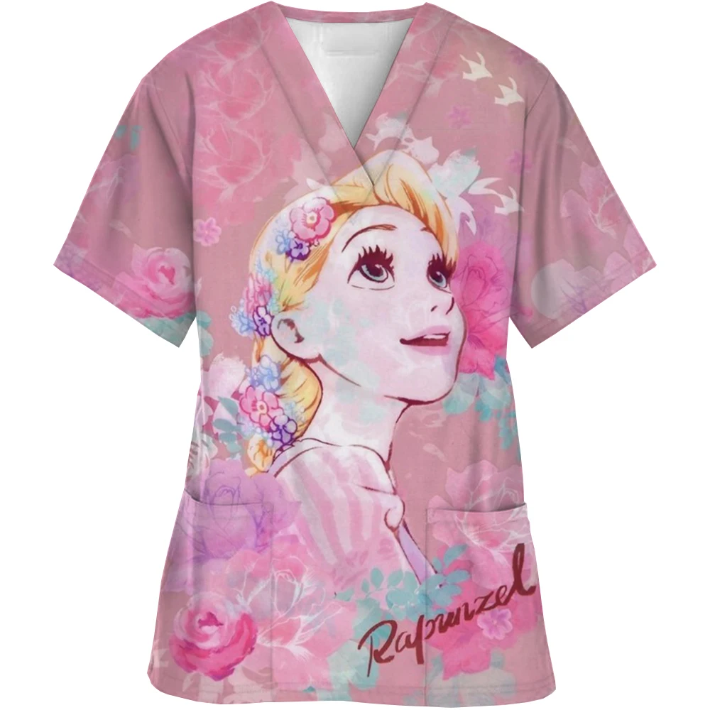 Medical Blouses Surgical Gowns Doctor Pediatric Nurse Nursing Scrub Disney Princess Printed Veterinary Uniform Dental Scrub ﻿