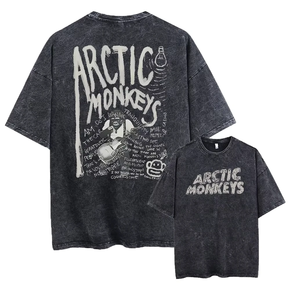 

Ретро-футболка с графическим принтом музыкального альбома Arctic Monkeys, мужская винтажная футболка оверсайз с коротким рукавом, Y2K, хип-хоп, уличная мода