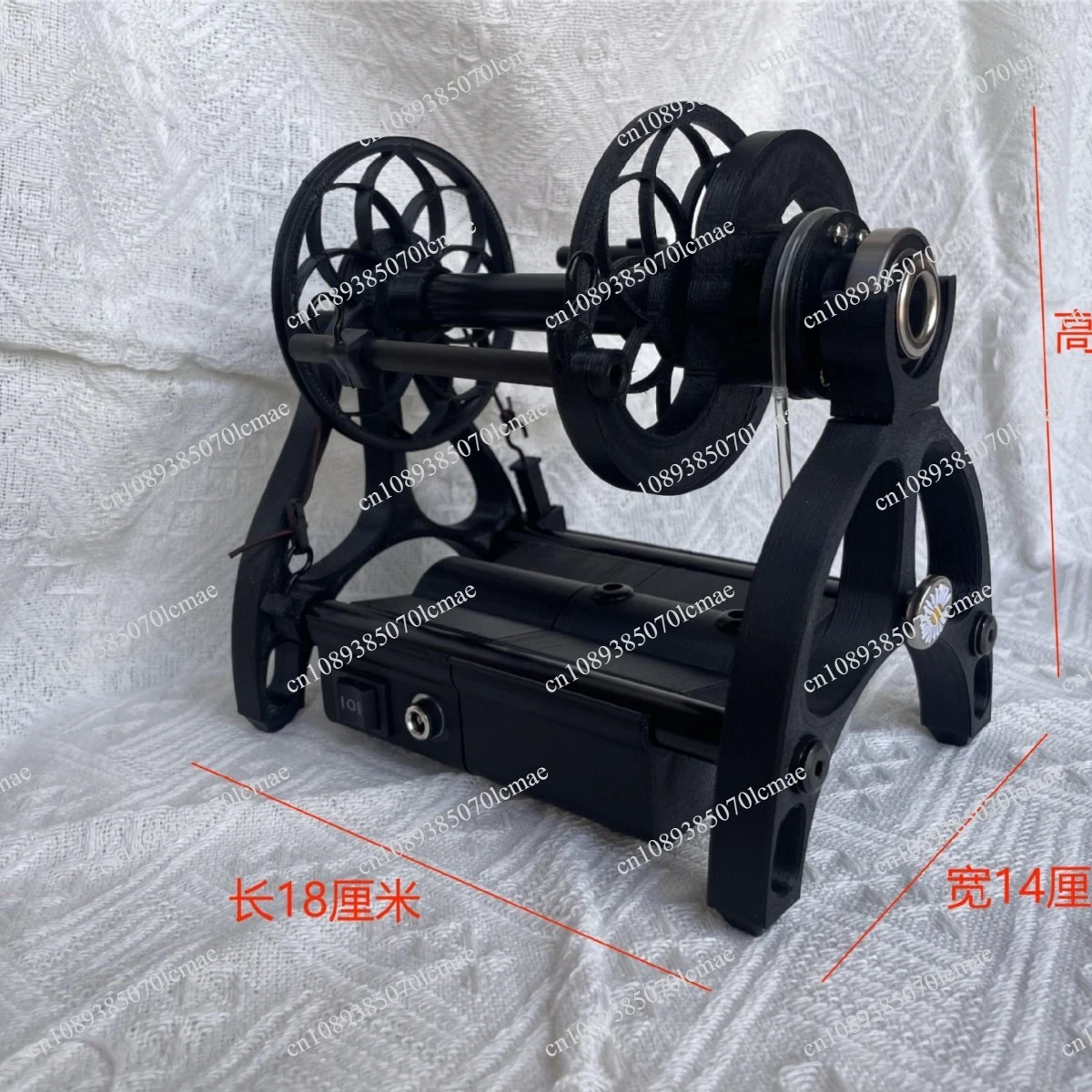 12V Adjustable Speed Display mini Electric Spinning Wheel, Wool Fiber Cotton Yarn Twist 800RPM