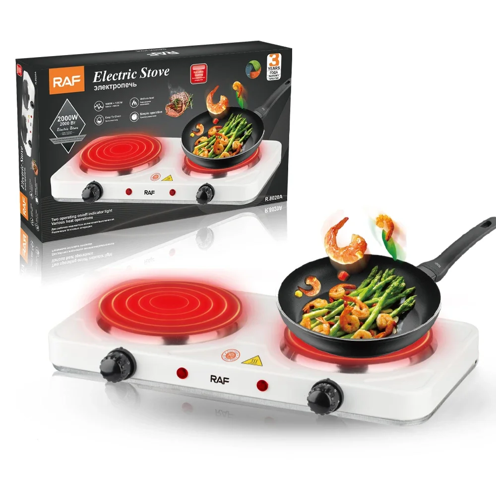 l Low Price 2  Burners Hot Plate 2000W High Power Electric Plate Black White Home Cooking Portable