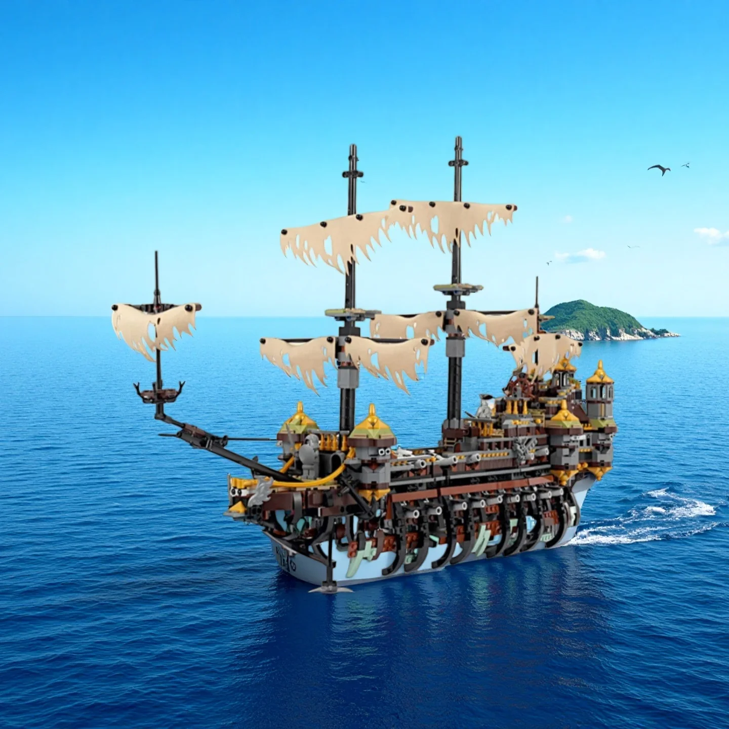 

The new Corsair Empire building blocks set flagship model 71042 holiday gifts for men and women toys