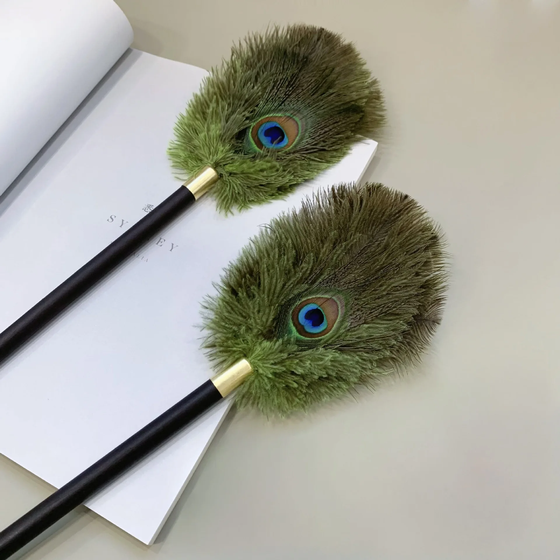30/45cm Peacock Ostrich Feathers Duster Brush Handle Anti-static Dust Removal Dusters Fur Feather Cleaning Furniturer Cleaner