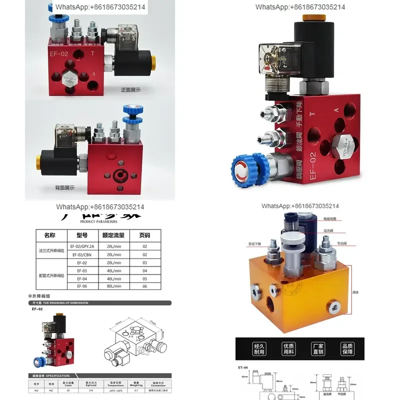 1PC Hydraulic Lift Support for EF-02 03 ET-02 03 06 Platform System Composite Valve Balance Valve