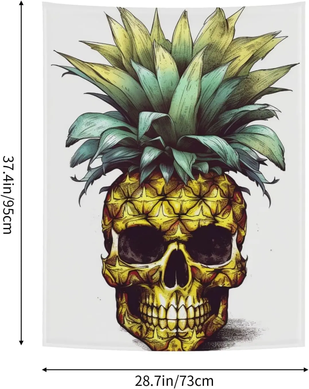 Tapestry for Bedroom Aesthetic Tapestries Cool Skull Pineapple Boho Wall Hanging Tapestries 37'' x 29'' Wall Decoration Posters