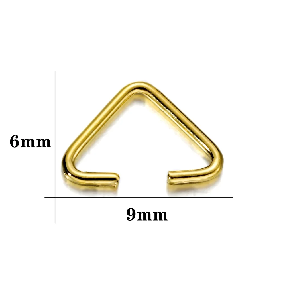 100Pcs/Lot 6x9mm Metal Iron Triangle Pendants Clips Clasps Buckle for DIY Earrings Bracelet Necklace Jewelry Making Accessories