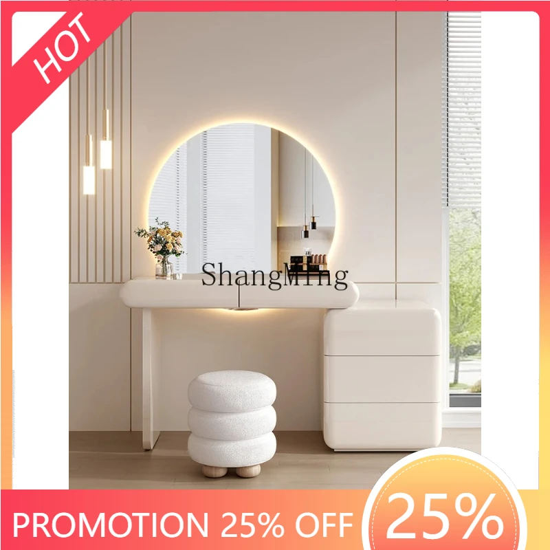 

SM new solid wood paint bedside table simple modern high-end bedroom storage bedside table