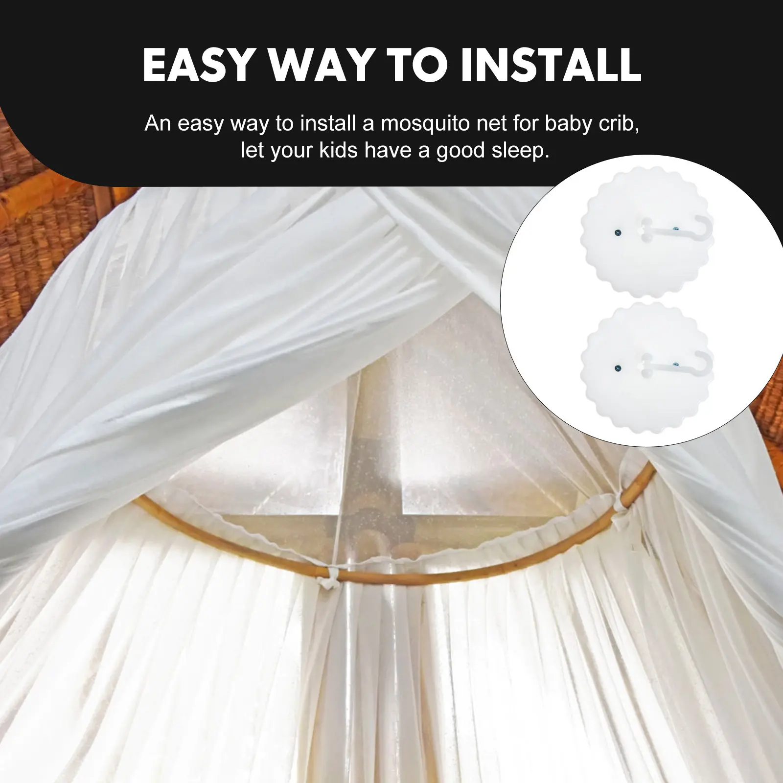 2 Sets Baby Crib Net Hanging Hooks – Easy Install, Insect Protection & Private Space for Kids