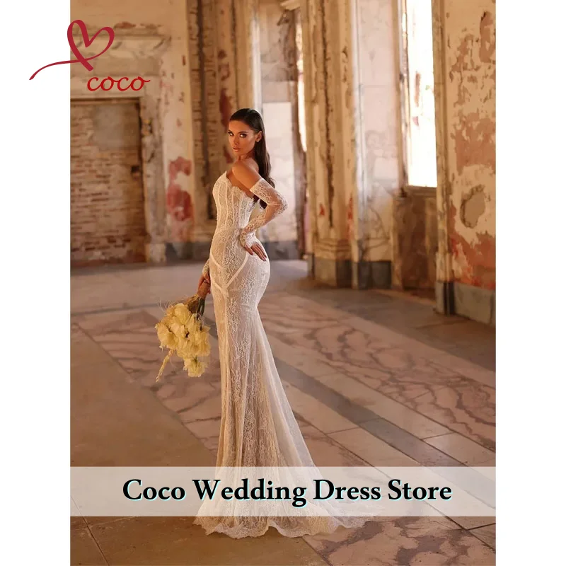 Customized Luxurious Off The Shoulder Wedding Dresses Sexy Charming Trumpet Bridal Gowns Engagement Banquet Vestidos De Novias