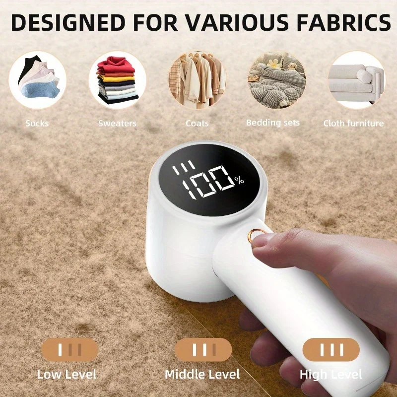 Electric Lint Remover, Fabric Shaver, USB Rechargeable Sweater Shaver, Power Lint Shaver, LED Display ,Fuzz Remover