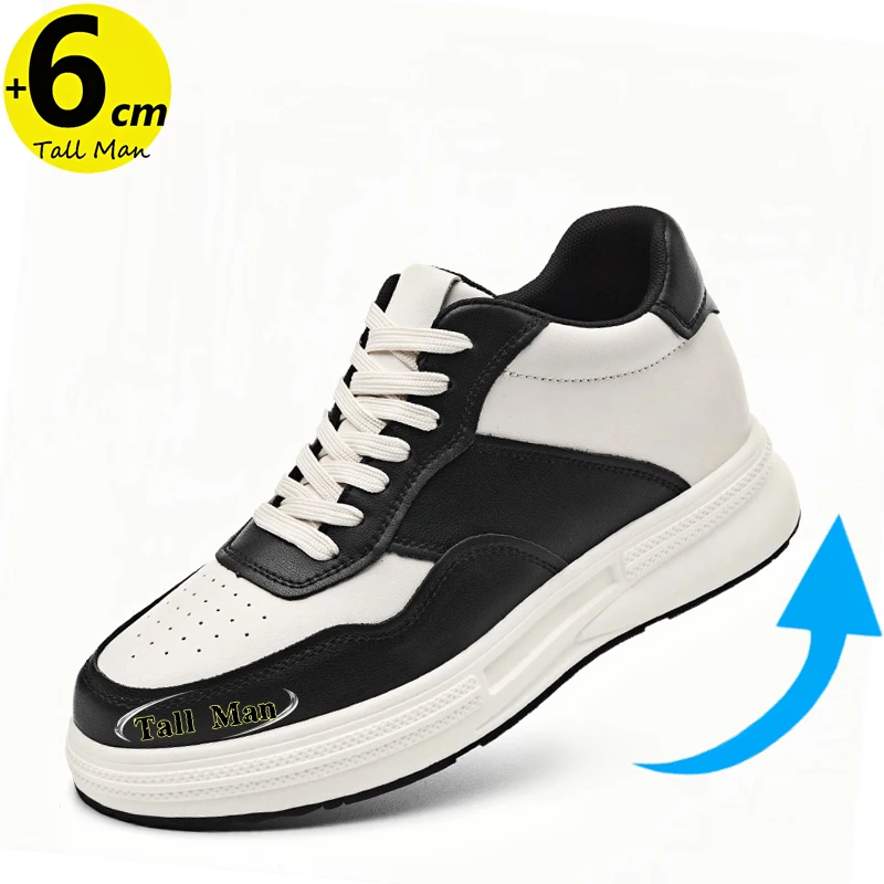 

High Elevation Sneakers Men's Height Increase Insoles 6cm Casual Wear 6CM Plus Size 38-43