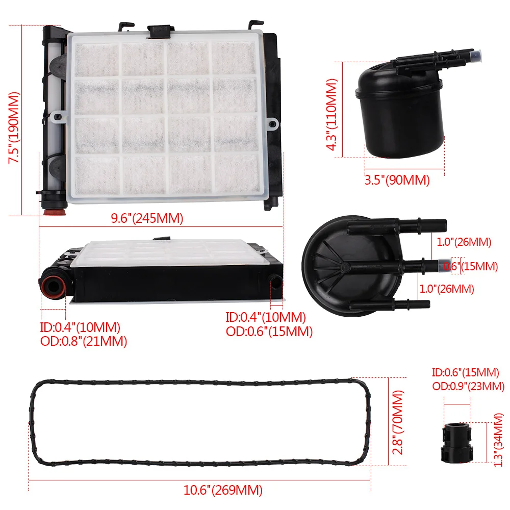 6.7L Power Stroke Fuel Filter FD4625 FD4624, Replacement for HC3Z-9N184-B, 2015-2022 Ford