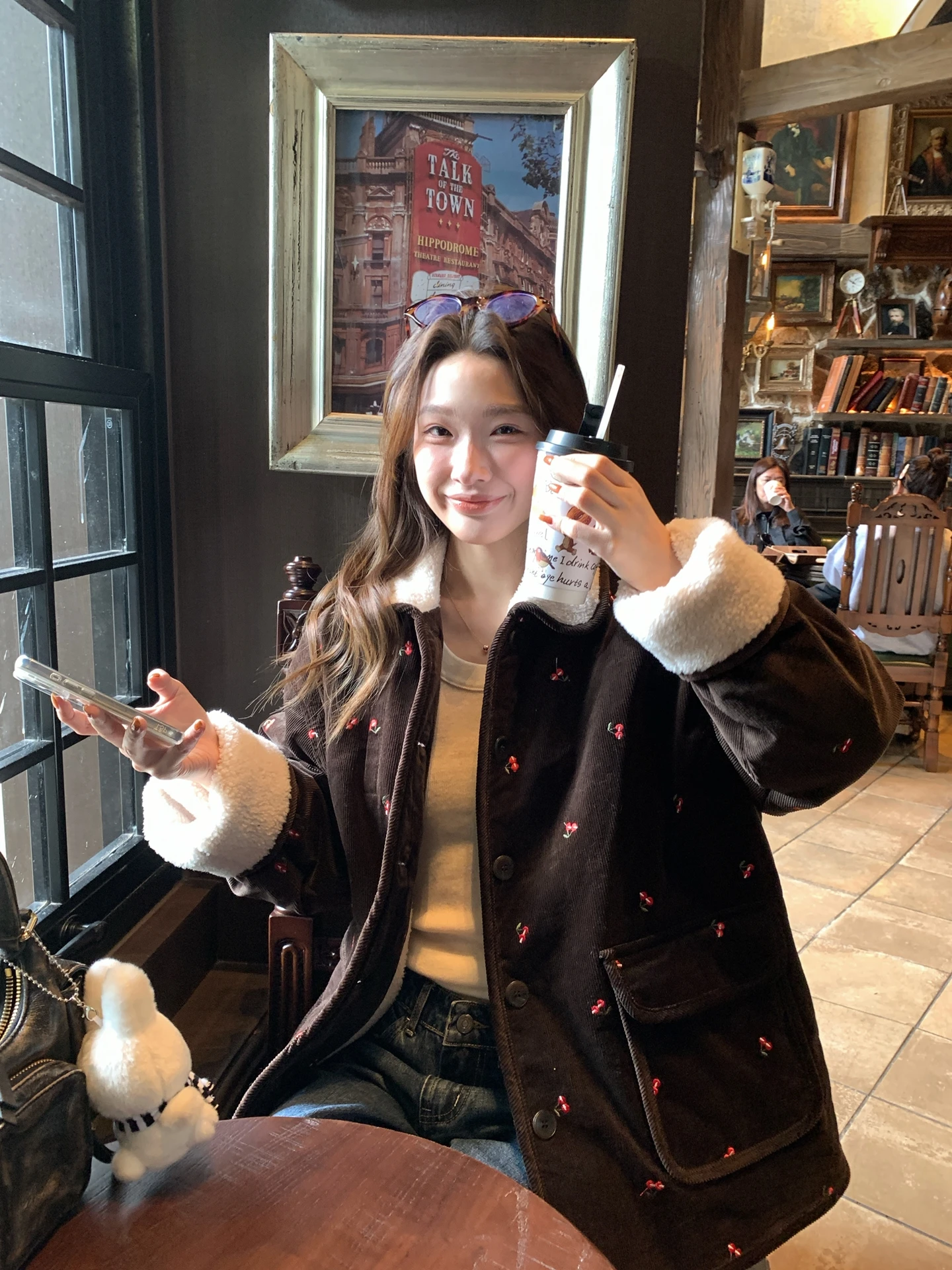 

Heygirl Bla Brother Winter Korean Sle Corduroy Jaet Women's Retro Design Cotton Coat Long Sve Loose Fit Color