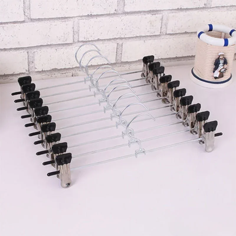 20pcs/10pcs Dress Hanger Stainless Steel Trousers Clips Non-Slip Skirts Clothes Hanger Pant Rack Wardrobe Hanger Pants Tong