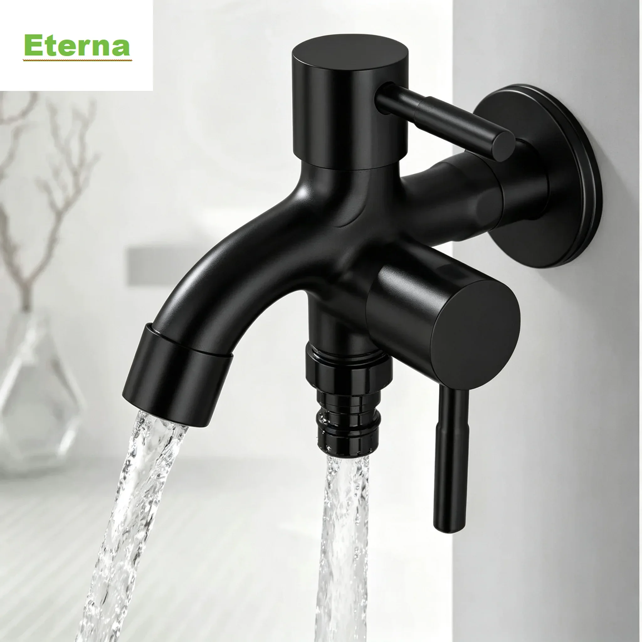 Multifunctional Dual‑Outlet Laundry Faucet Independent Dual‑Handle Water Tap Practical Bathroom Washing‑Machine Accessory Faucet