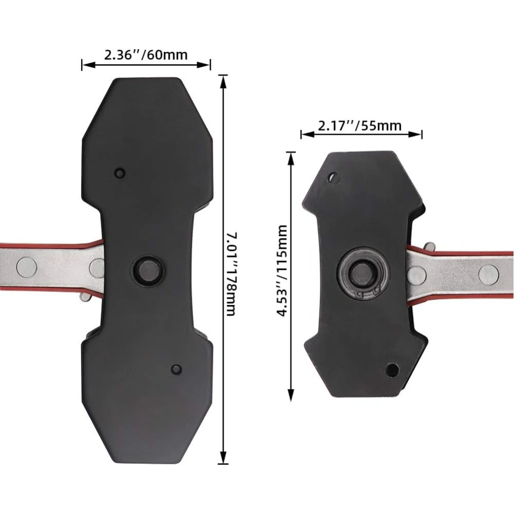 Brake Caliper Press Tool Car Ratcheting Brake Caliper Piston Spreader Press Tool with 2 pcs Steel Plates Red