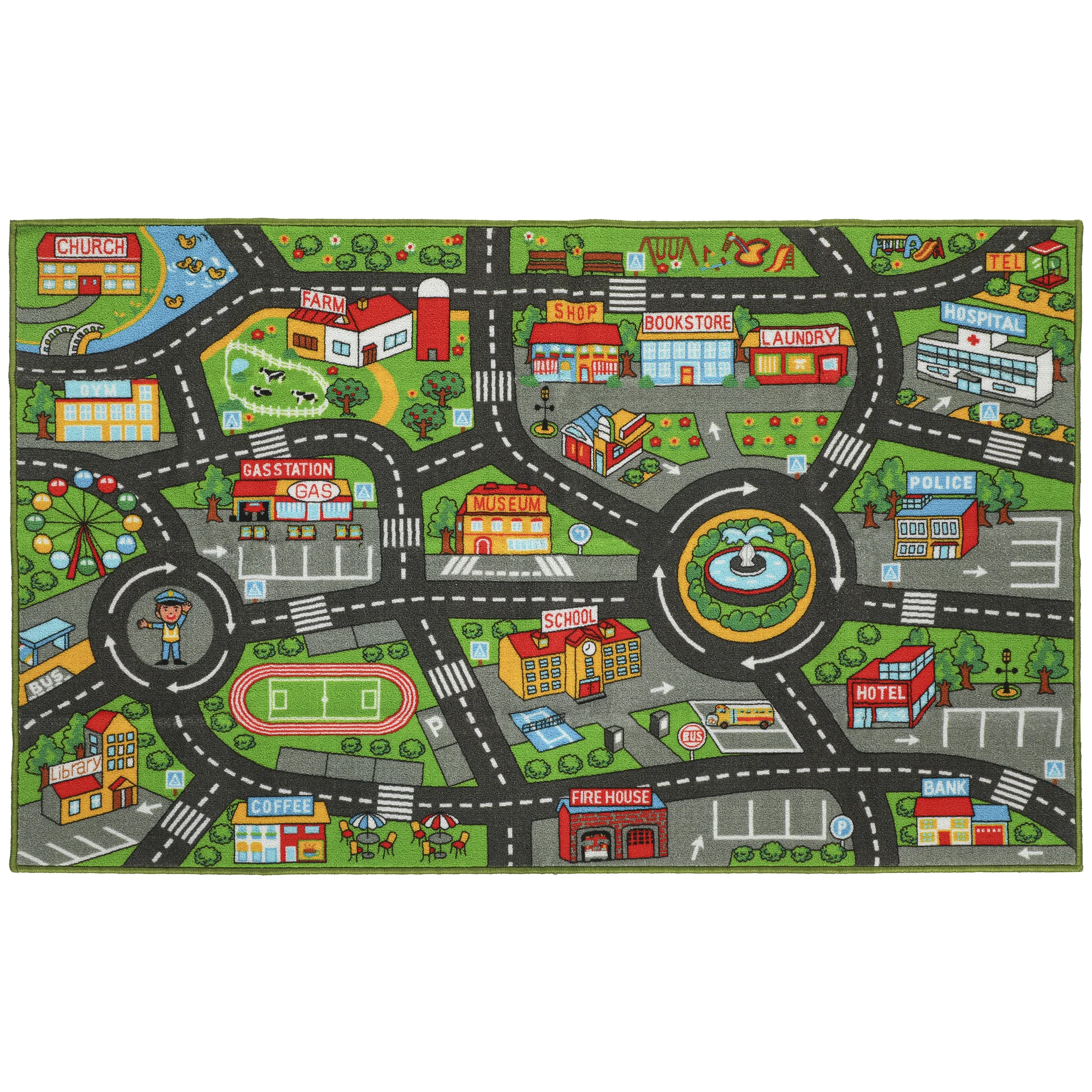 Tapis pour enfants Aiyaplay, tapis éducatif antidérapant pour ramper et jouer avec des voitures