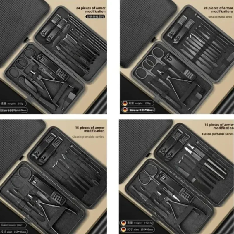 Juego de herramientas para uñas de acero inoxidable, Kit de manicura y pedicura, cortador, tijeras, pinzas, aseo, salón profesional, uso doméstico