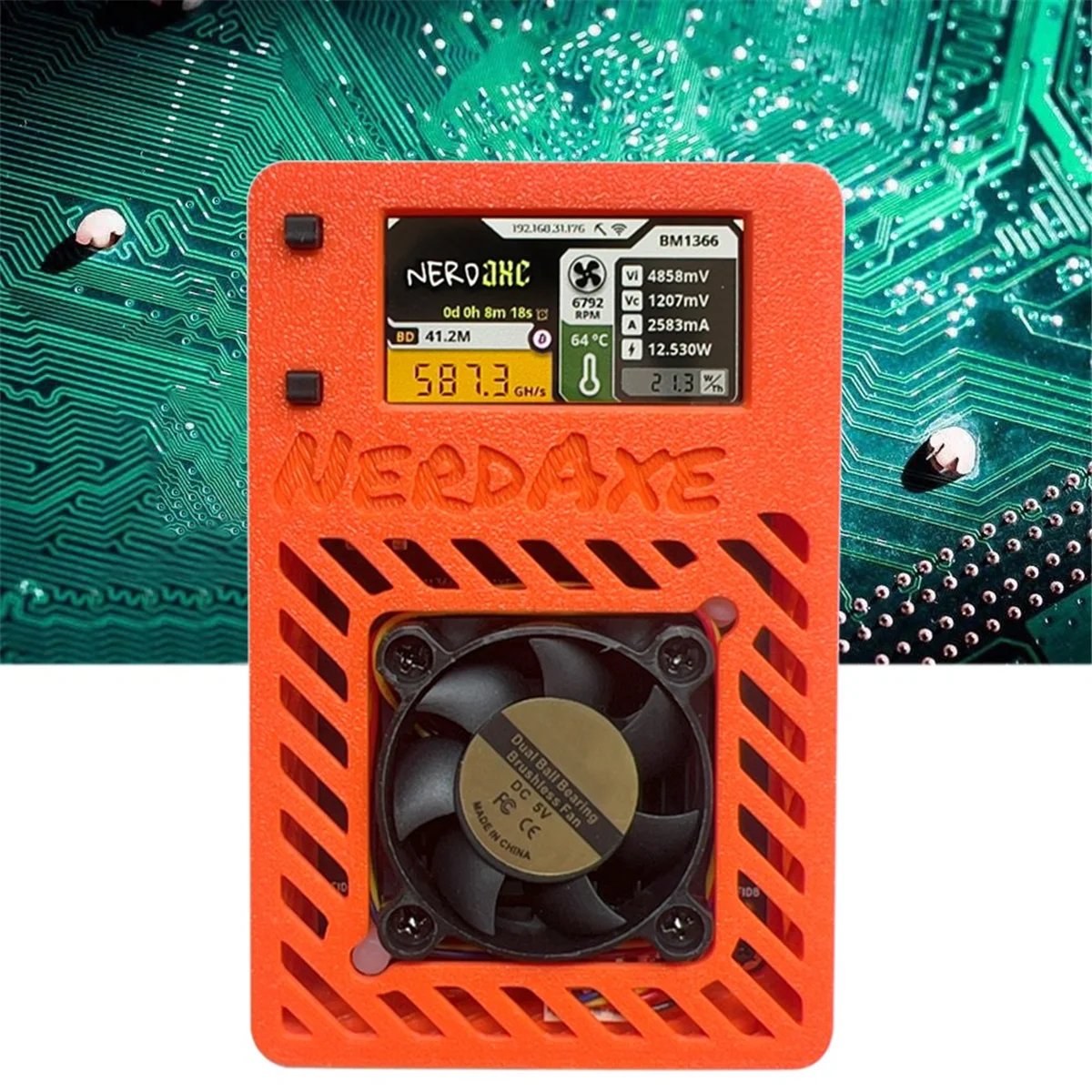 Лучший майнер NerdAxe Nerdminer 500Gh/S S19XP BM1366 ASIC Bitcoin Mini Miner с 1,9-дюймовым дисплеем, вилка европейского стандарта