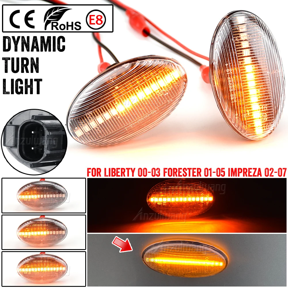 

Для Subaru Impreza WRX STI 2002-2007 Forester Liberty 2 шт. динамический светодиодный боковой габаритный указатель поворота последовательные мигающие лампы