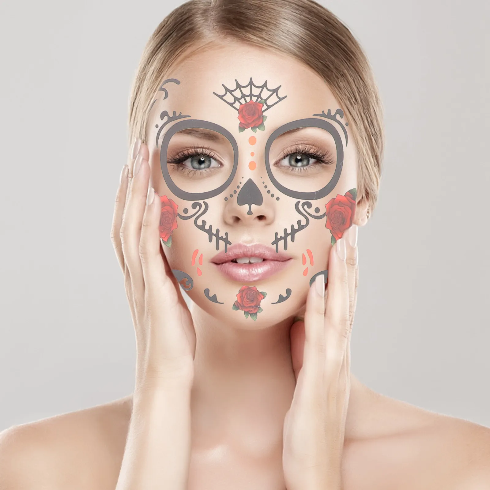 

8 Sheets Costume Sticker Stickers Face Decals Day of The Makeup Halloween