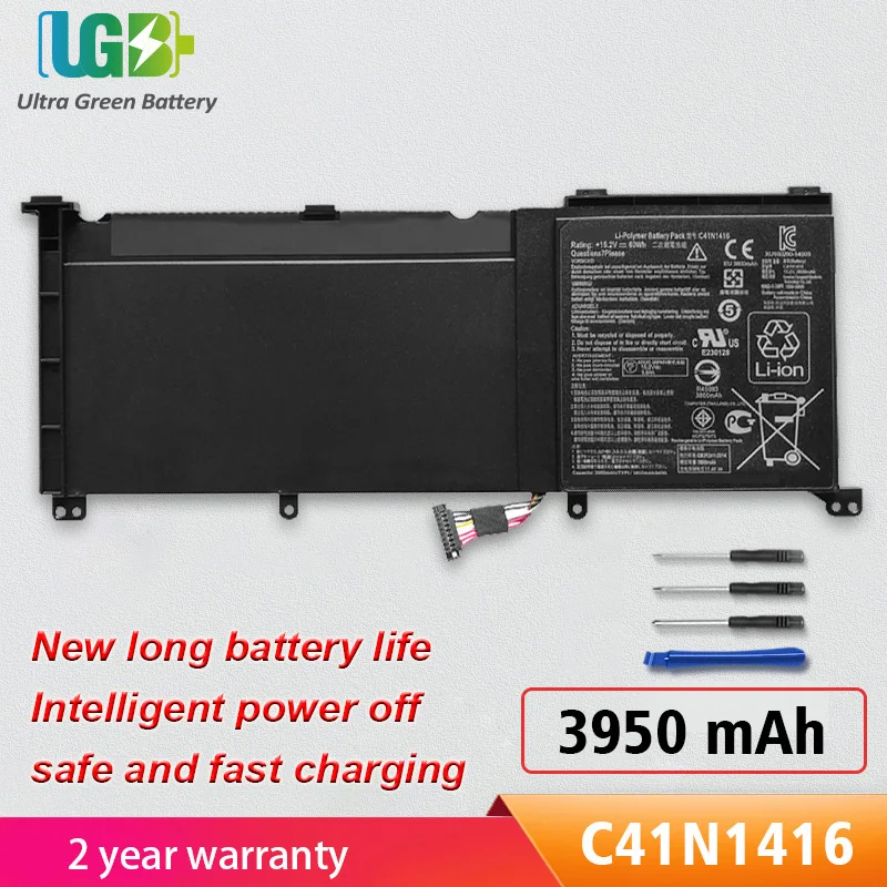 

UGB New C41N1416 Battery For ASUS ZenBook Pro G501 G501J UX501LW N501L UX501J Series 15.2V 60Wh 3950mAh