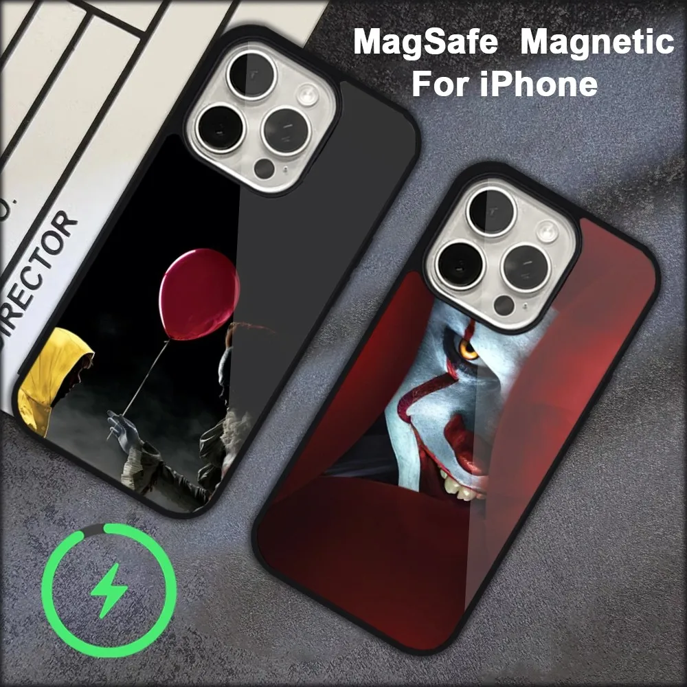 Stephen King s It Pennywise Phone Case For iPhone 15 14 13 12 11 Pro Max Plus  Magsafe Black Soft Cover