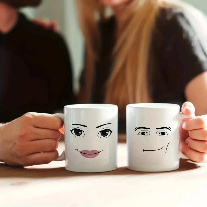 

Set of Ceramic Cups of Funny Player, Men's Face Cup, Woman's Face Cup, Birthday Cup of Coffee Cup, Cup/cup of Coffee Novelty