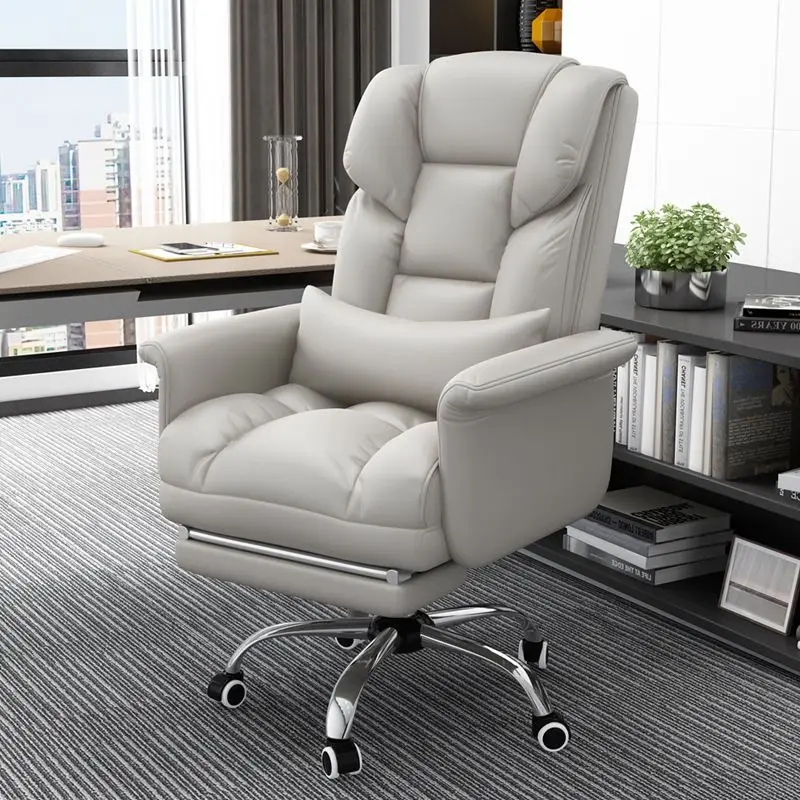 

Computer Leather Seat Boss Business Office Chair Home Back Comfortable Sedentary Lazy Sofa Leisure Esports Chair Furniture