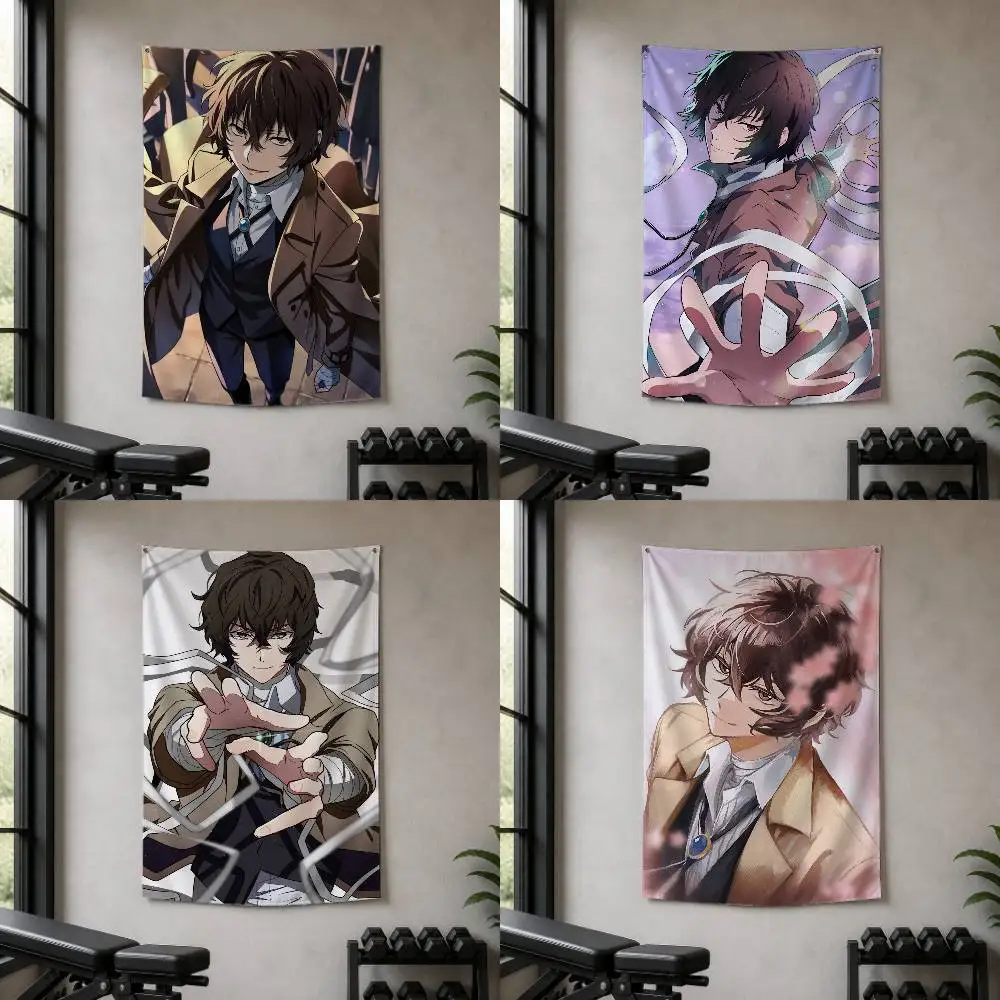O-Osamu Dazai Decorative Hanging Flag with Grommets for Garage Bedroom Dorm Wall Decor