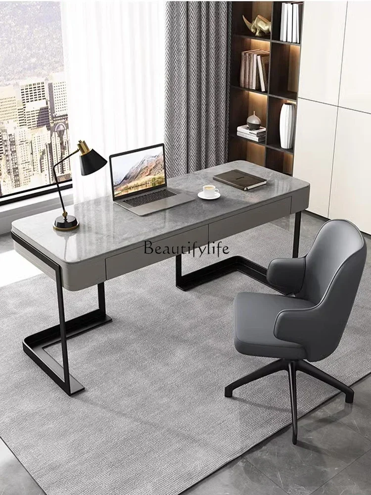 

06Slate desk Italian light luxury modern simple minimalist computer office desk new