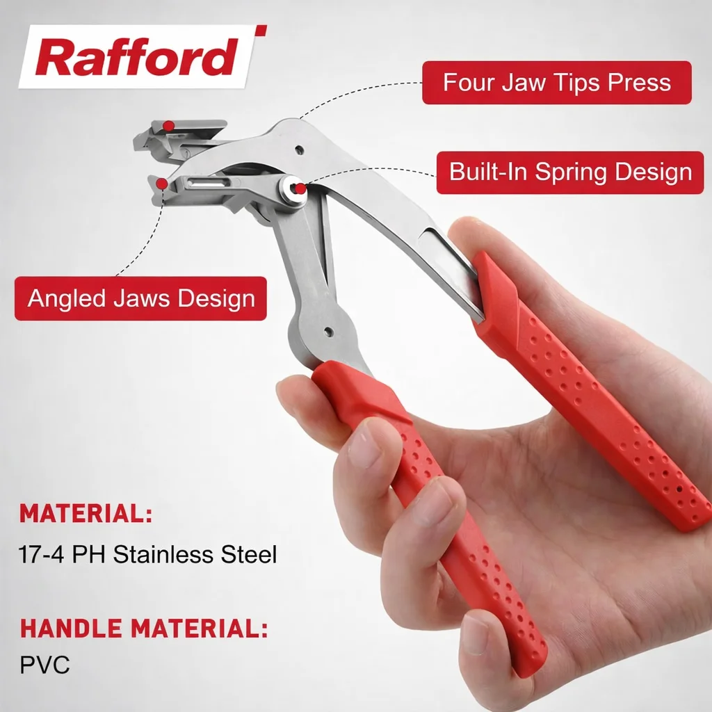 Rafford Car Clip Removal Pliers, Trim Fastener Remover Tool, Push Rivet Puller, Damage-Free Auto Panel Clip Plier