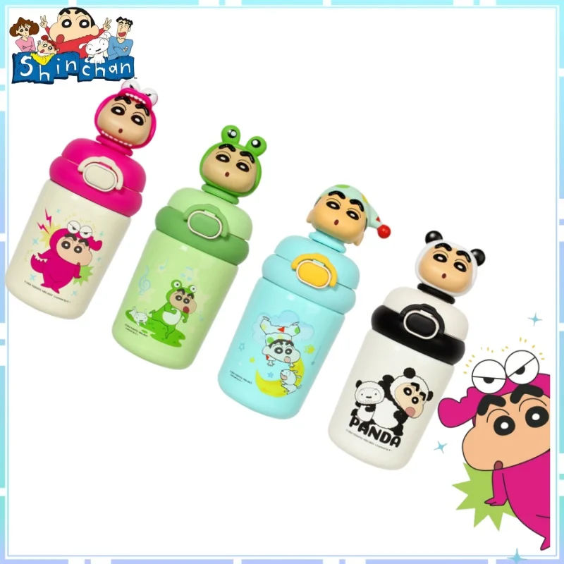 

Crayon Shin-chan Insulated Water Bottle with Direct Drink & Straw Cute Cartoon Portable Travel Mug Anime Peripheral Gift
