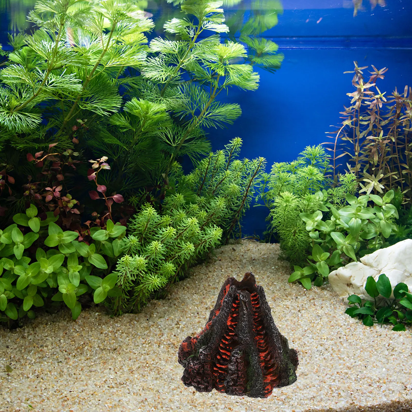 

Tank Pneumatic Volcano Ornaments Fish Volcanic Decor Decorations Aquarium Underwater Resin Craft
