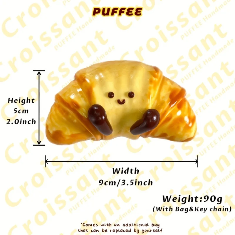 

JC Croissant Пищевая силиконовая мягкая игрушка, кремовая мягкая клейкая игрушка, мягкая игрушка Taba Squishy, игрушка Happy Game Pinching Bread, подходит для Bi