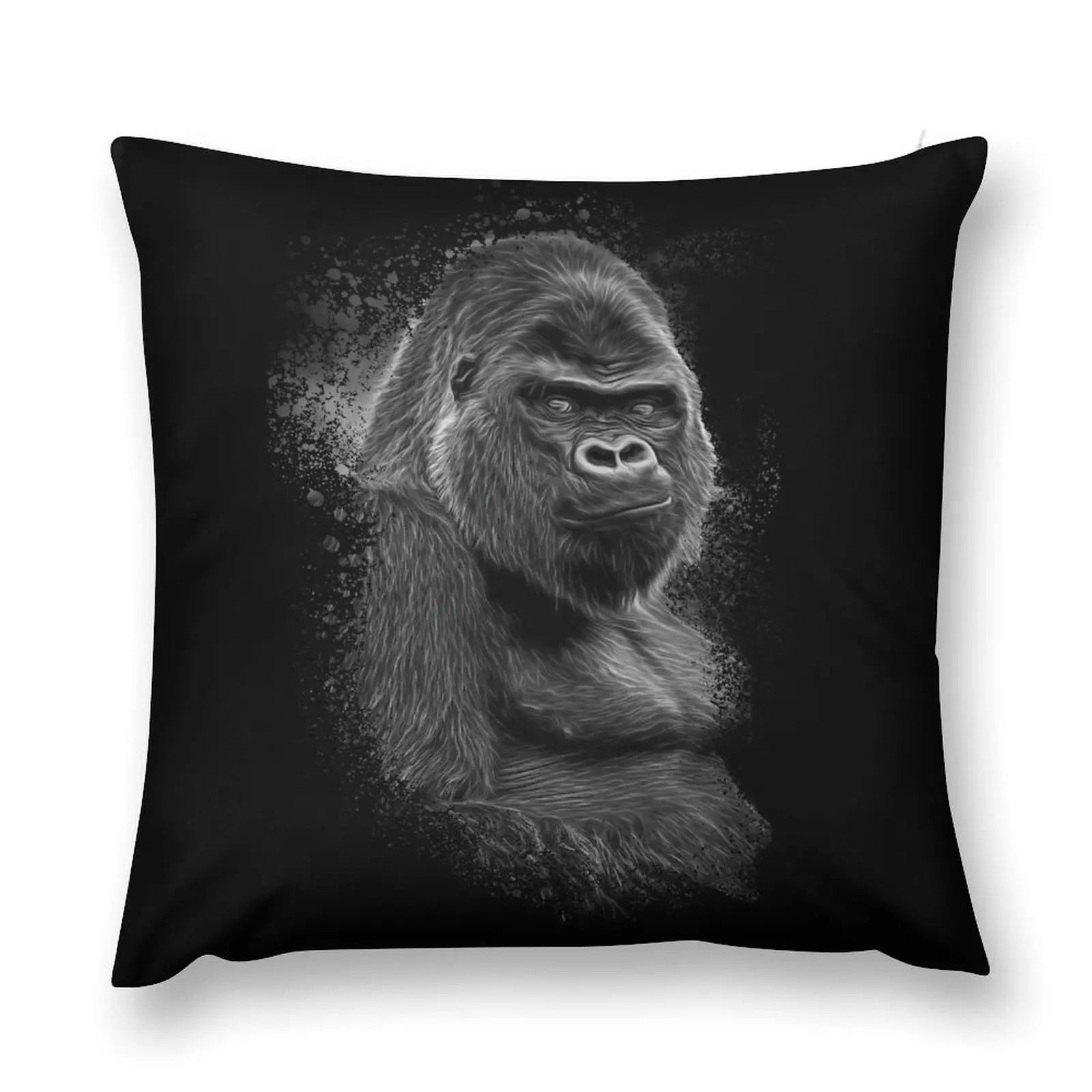 Silverback Gorilla Splatter Design Throw Pillow Christmas Covers Christmas Pillow Covers pillow