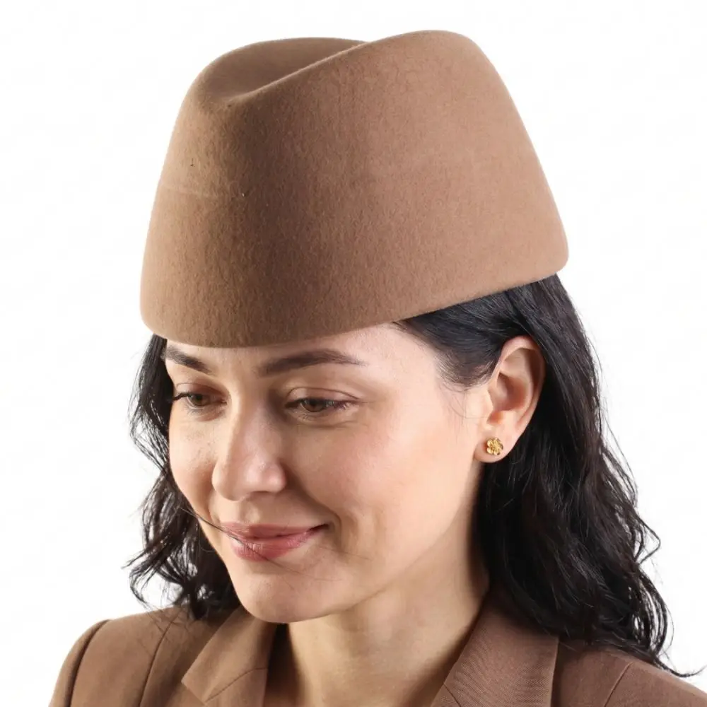 Vintage Elegant Russia Pillbox Hat Teardrop Air Hostess Beret Hat Dome Solid Color Airline Stewardess Caps Live Show