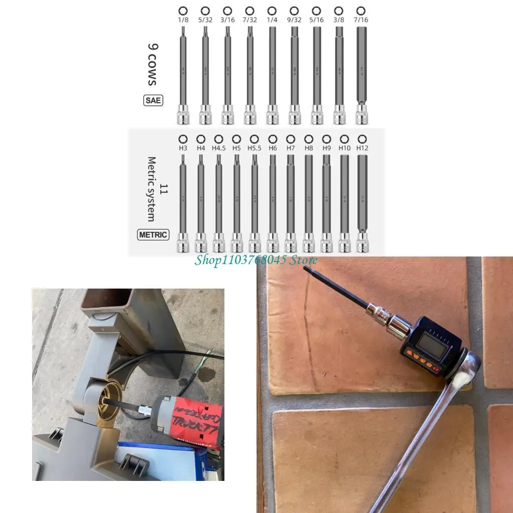 

R53F Pack of 20 3/8" Drive Extended Length Bit Sockets Accessory in Storage Case