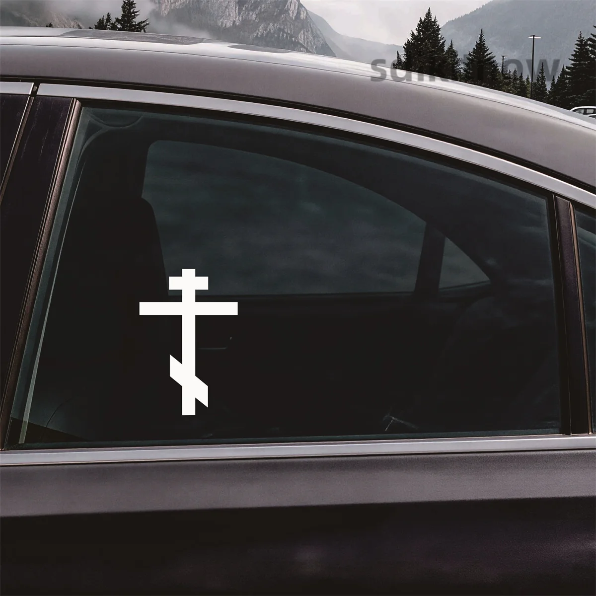 Russia Orthodox Eight Head Cross Circle car sticker wall door laptop suitcase Religious Symbol Vinyl Decor Waterproof decal