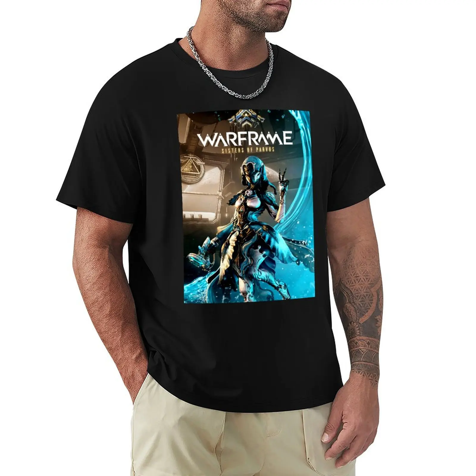 Warframe game logo T-Shirt Tough Fabric Work Tee