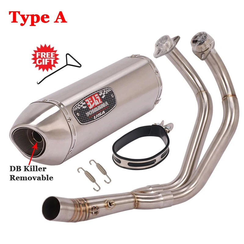 Full Systems Motorcycle Exhaust Yoshimura R77 Escape Silencer For Yamaha R7 MT07 FZ07 2023 Front Link Pipe Muffler DB Killer