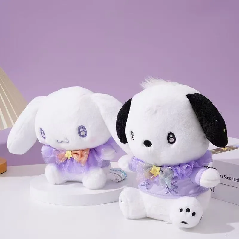 25cm sanrio olá kitty brinquedo de pelúcia bonito anime dos desenhos animados kuromi minha melodia cinnamoroll decoração do quarto boneca de pelúcia presentes do feriado